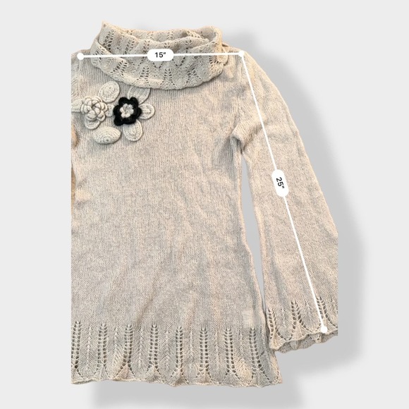 Max & Co Crochet floral appliqué Wool and Mohair Sweater Size‎ 40 - Picture 5 of 9